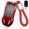 Key Case Cover for CLA CLS 450 Red T-carbon Mercedes-Benz E350, E450, C300, 250, GLB250, GLC300, (2016-2021, 2022, 2023, 2024) -