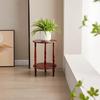 60.96 Cm Round Side Table, 2-Tier End Tables for Small Spaces, Wooden Coffee Side Table Sofa Side Table with Wood Legs Decor Your Living Bed Room