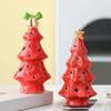 Ceramic Christmas Tree Night Light Glowing Decorative Lamp with Star Topper Xmas Tree Figurines for Holiday Home Decor