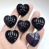 10pcs 25mm Black/purple AB Heart Resin Bear Claw Rhinestone Flat Back Scrapbook DIY Jewelry Indigenous Earrings Decoration
