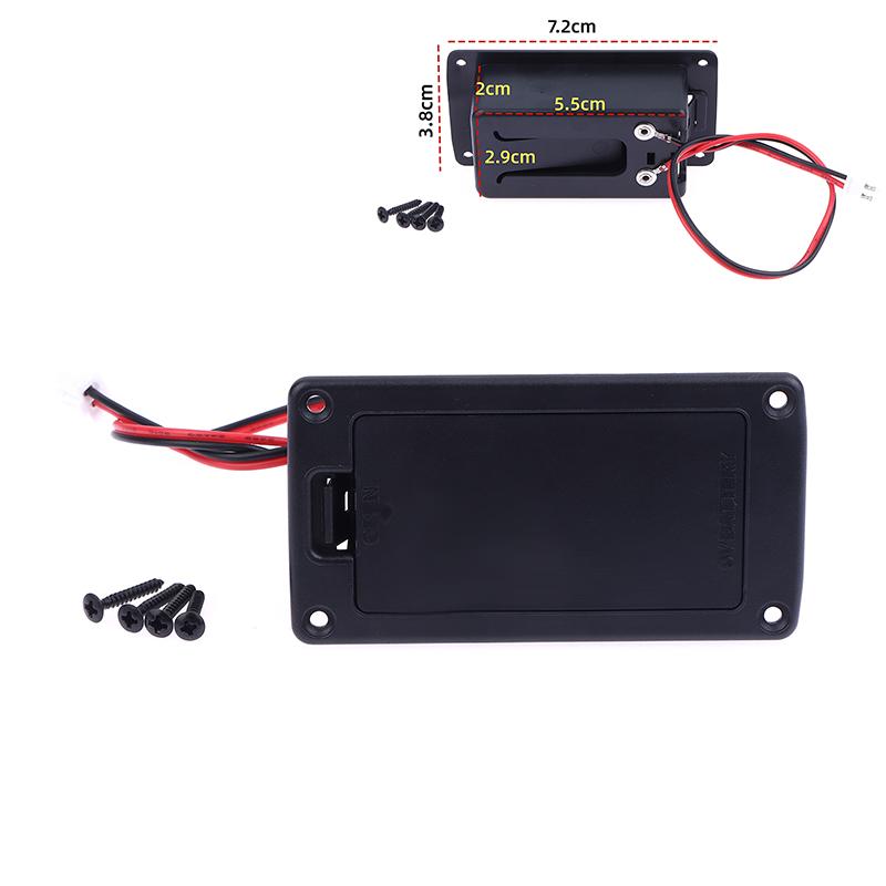 Bass Pickup DIY Set - Black 9V Battery Case Cover Box for Acoustic Guitar