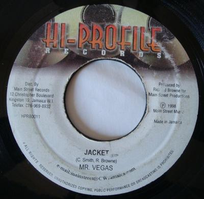 7-дюймовая запись MR. VEGAS - Куртка HPRB0011 Hi-Profile Reco 1998 Ямайский Регги, Ска и Даб Б/У