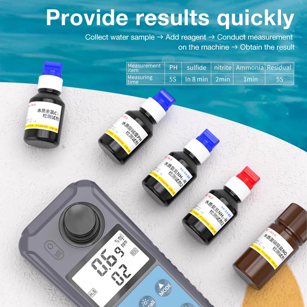 PH Hydrogen Sulfide Nitrite Ammonia Nitrogen Toxic Ammonia Residual Chlorine Water Quality Detector Portable Turbidity meter