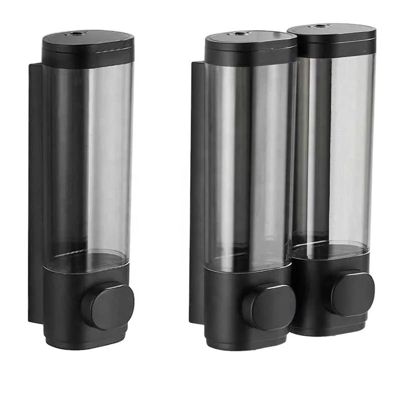 Hotel Shampoo Dispenser Modern Style Double Easy Squeeze Manual Liquid Shower Soap Dispenser Wall Mount