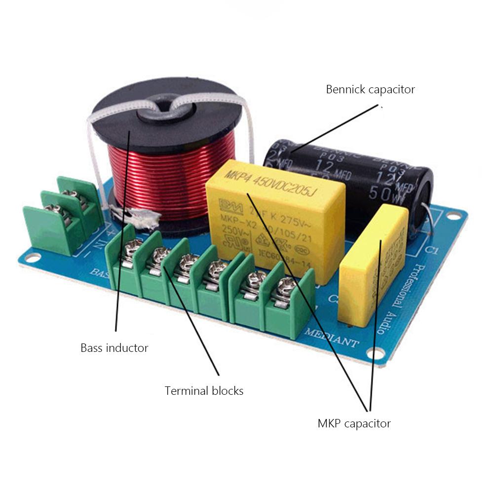 200W Audio Woofer Crossover Filter DIY Audio Modification 3-Way Home Theater Dance Bookshelf Audio for 3.5/4/4.5-8 Inch Speakers