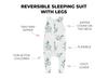 Reversible Sleeping Bag With Legs M (3-5 Years) Bloom/Black Dots