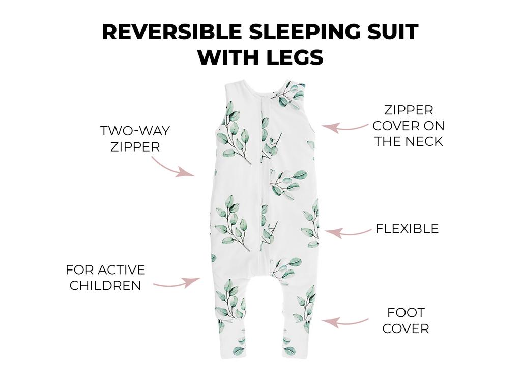 Reversible Sleeping Bag With Legs M (3-5 Years) Bloom/Black Dots
