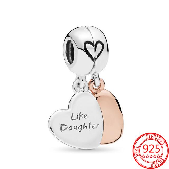 Real 925 Sterling Silver Beaded Best Friend Heart and Key Charm Fit Original Fashion Bracelet Diy Woman 'S Jewelry Gift Making