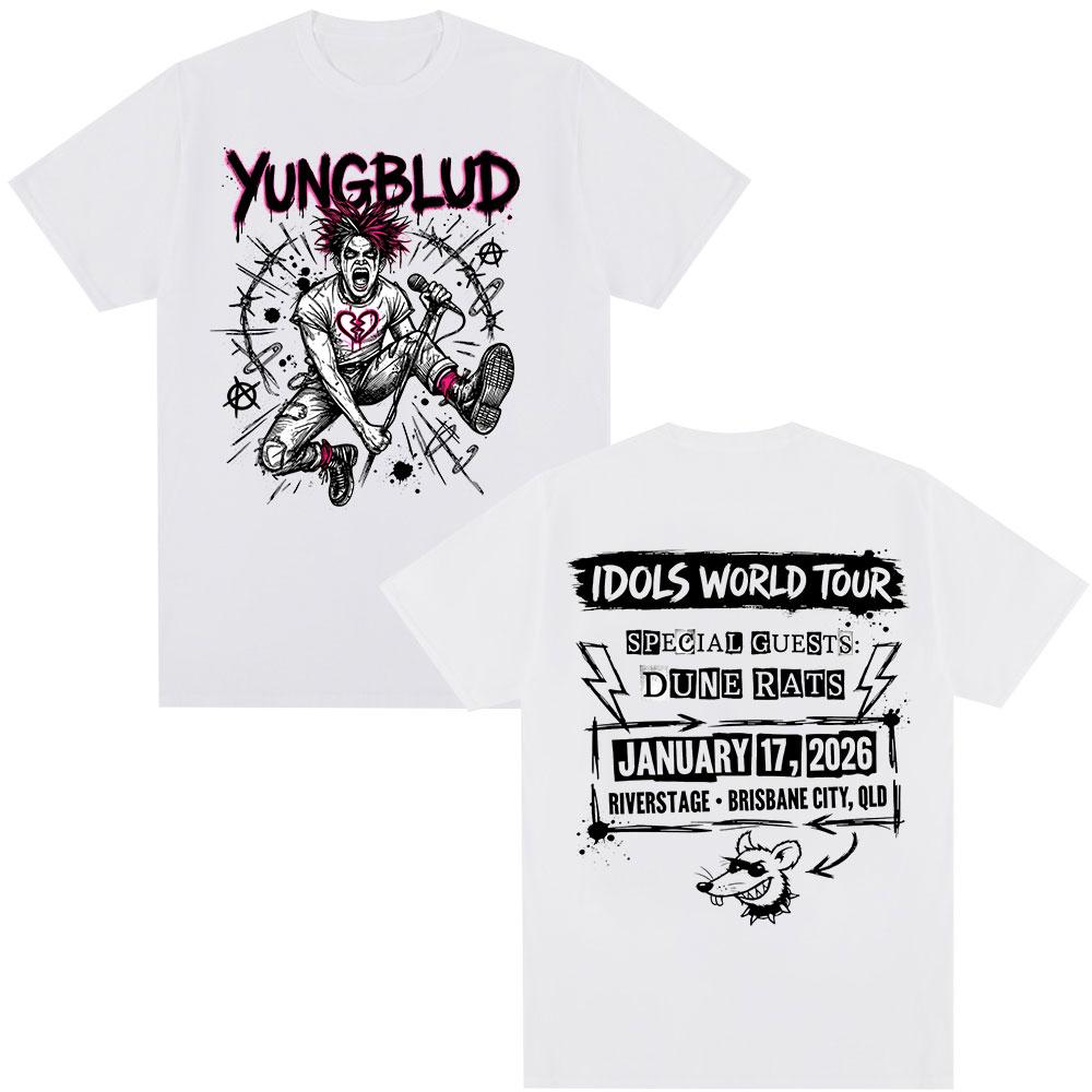 Yungblud IDOLS World Tour 2026 Merch Tshirts Mens Clothing Fashion Short Sleeves Tshirt Cotton Summer Oversized T Shirt Tops