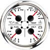 85mm 4 in 1 Multifunction Gauge with 0-190ohms/240-33ohms Fuel Level Gauge 40-120℃ Water Temp 0-10Bar Oil Press 8-16V Voltmeter