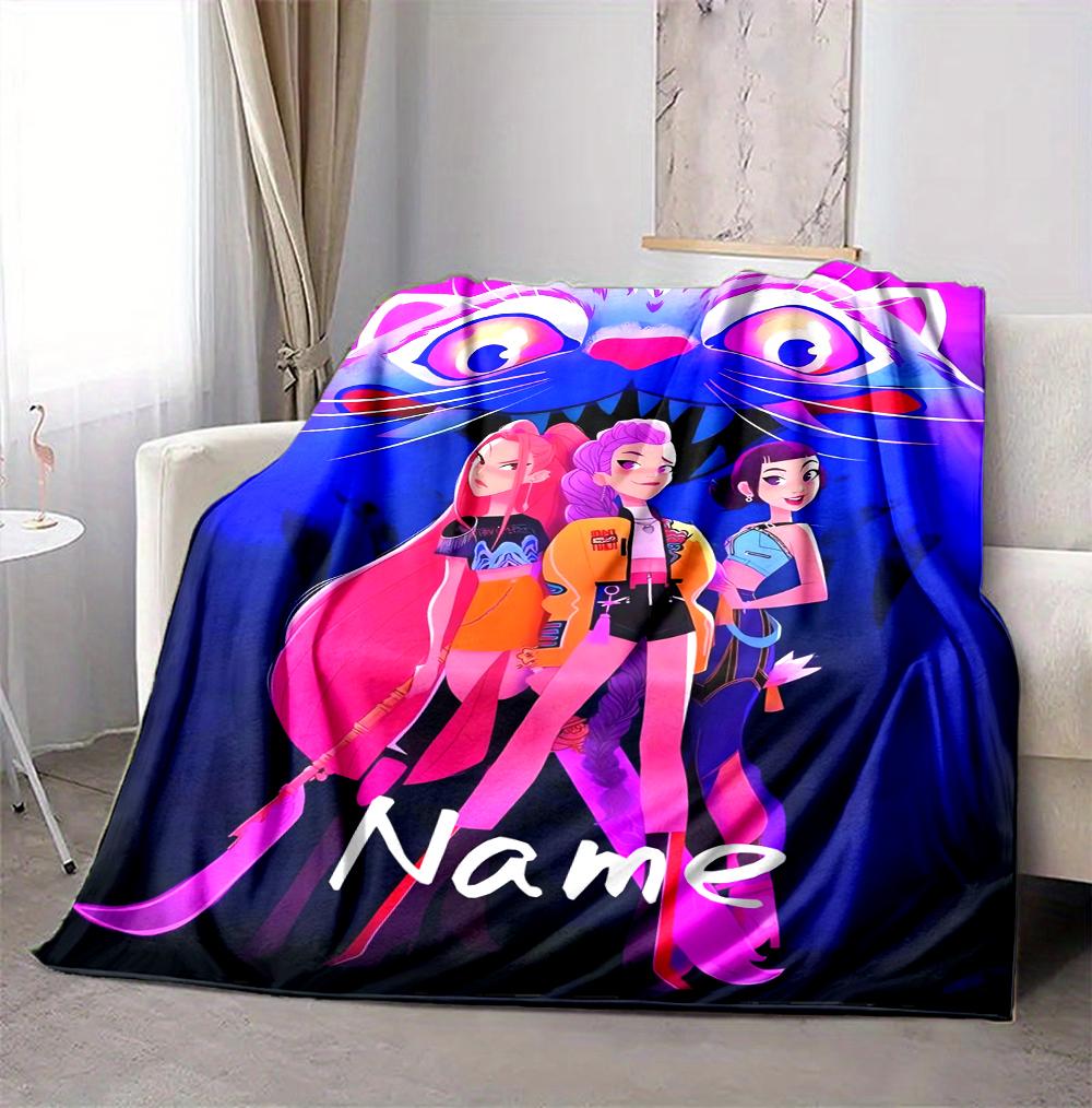 Custom Name Character Expressions Flannel Blanket Throw Blanket Soft Warm Sofa Bed home Decor Unique Gift