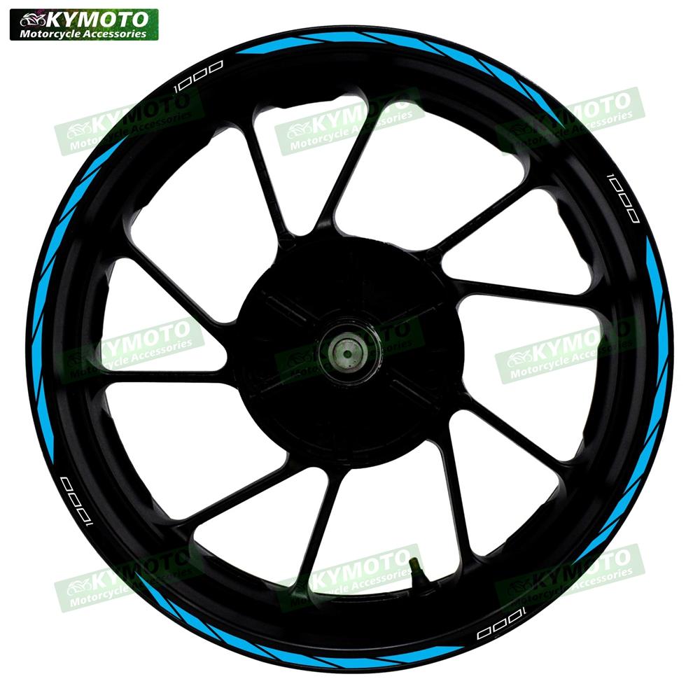 For Z 1000 Z1000 motorcycle accessories 17 inch front and rear wheel stickers wheel stripes reflective decals decoration