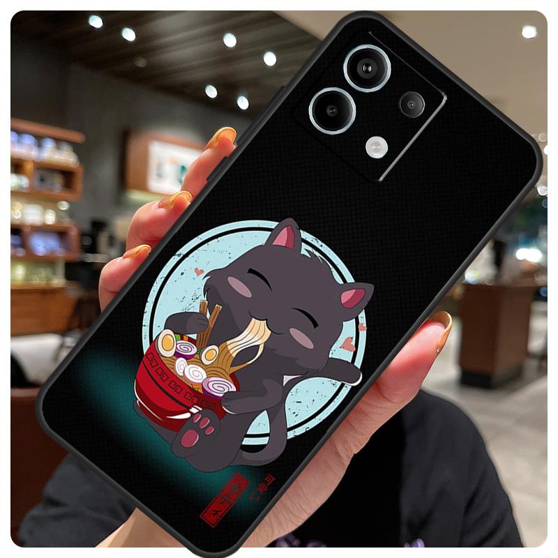 Чехол с японским искусством "Кот Рамен" для Xiaomi Redmi Note 14 10 11 12 13 15 Pro Plus Чехол для Redmi 15 15C 14C 10C 12C 13C