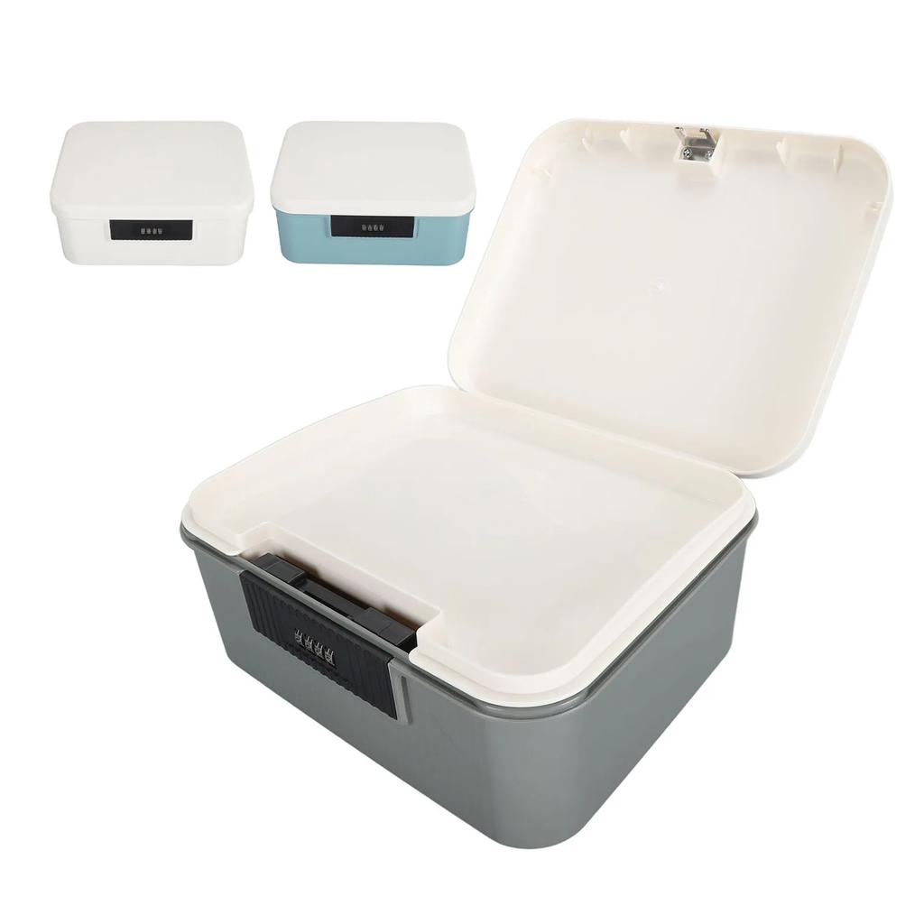 Вместительный запираемый багажник для хранения 9 л Запираемый багажник для хранения для файлов Органайзер для документов Двухслойный ящик для хранения с паролем Запирающийся ящик