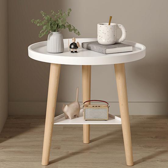 Круглый приставной столик с 3 ножками, прочный, съемный, мини-стол для спальни, кухни, гостиной, небольшого пространства, дивана, прикроватной тумбочки, журнального столика