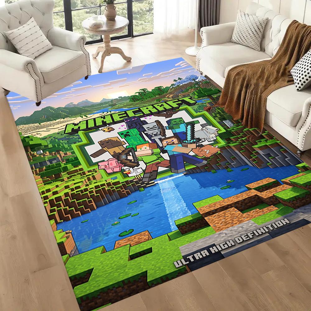 Minecraft 496 Floor Rug Office Rug Design for Decorate room Balcony Foyer Living Rooms Antislip Carpet Anime Office Decor Best for Christmas