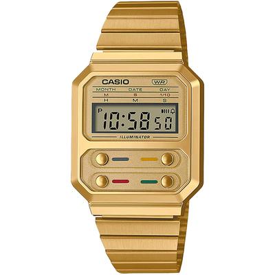 Дешевые часы Casio Chipkashi Унисекс Кварцевые Цифровые Золотые Мужские Женские A100WEG-9A [Товар]