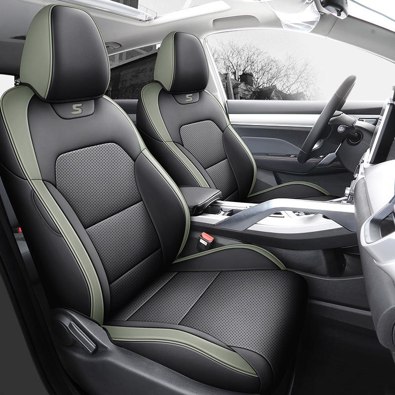 Bin Yue All-Season Leather Car Seat Cover, Full Surround, Universal Fit for Five Seats