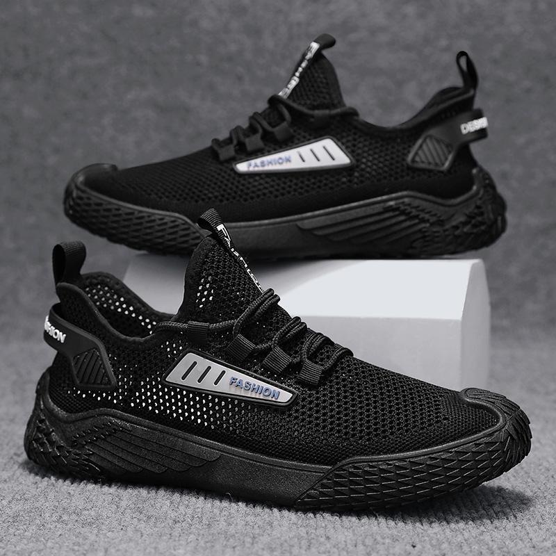 2024 летние спортивные мужские летающие плетеные универсальные дышащие легкие нескользящие повседневные туфли с мягкой подошвой