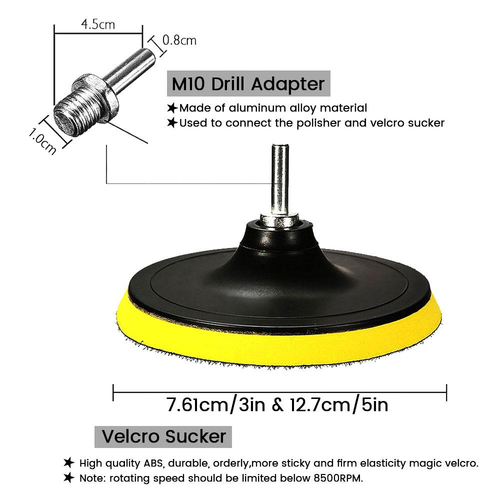 Car Polishing Sponge Pads Kit Buffing Waxing Foam Tool Polisher Machine Wax Pad for Removes Scratches Attachment Polishing Pad