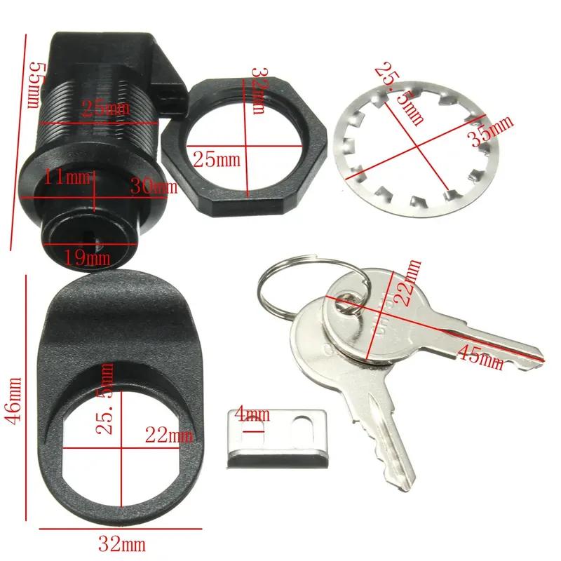 1 Set Push Button Latch Plastic With Key For Motorcycle Boat Glove Box