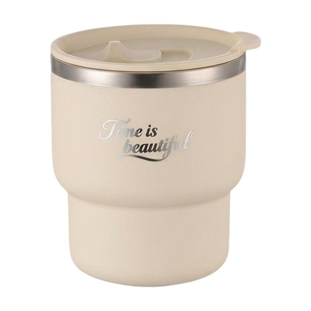 Stainless Steel Insulated Coffee Cup Portable Leak-proof Pocket Thermal Mug with Lids Anti Scald Double Wall Mug Car