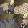 0-5 Years Old Baby Boys Short Sleeve Clothing Suits Handsome Fashion Striped Children Girls Clothes Sets Summer