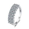1.4CT All Moissanite Rings for Women Sparkling Diamond Wedding Band S925 Sterling Silver with White Plated Jewelry