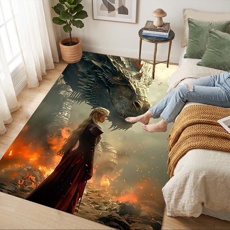 Dragon Woman Living Room Non-Slip Area Rug Soft Carpet for Bedroom Game Playroom Sofa Office Home Decor Doormat Christmas Gift C9211424