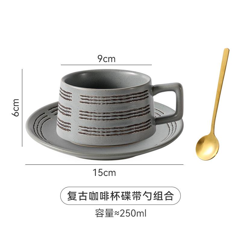 Ретро-чашка для кофе с изображением рыб и рябью, керамическая художественная чашка с блюдцем, набор столовых приборов, высокая ценность, позирующие хорошие вещи.