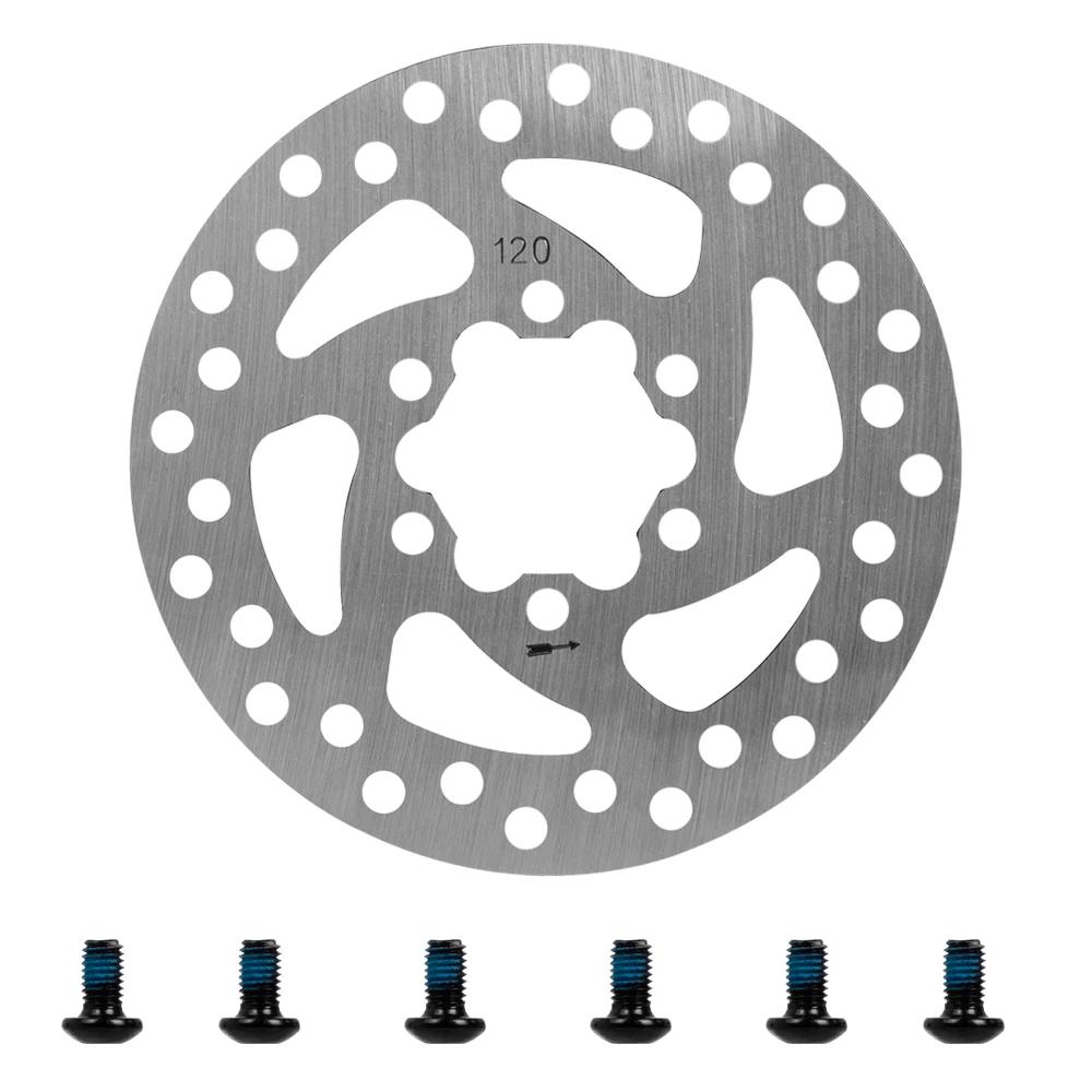 Тормозной диск 120 мм для электрического скутера NIU KQi3/KQi3 MAX/PRO KQi3, 6 отверстий, износостойкий тормозной диск с винтовыми аксессуарами
