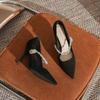 Temperament Shallow Mouth Pointed Head Thin Heel Women's High Heels New Versatile Rhinestone High Heel Single Shoes Women