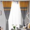 Шторы «гусиные лапки» для спальни, затемняющие гостиную, двойные открытые домашние эркеры, сплошной цвет, карниз для штор
