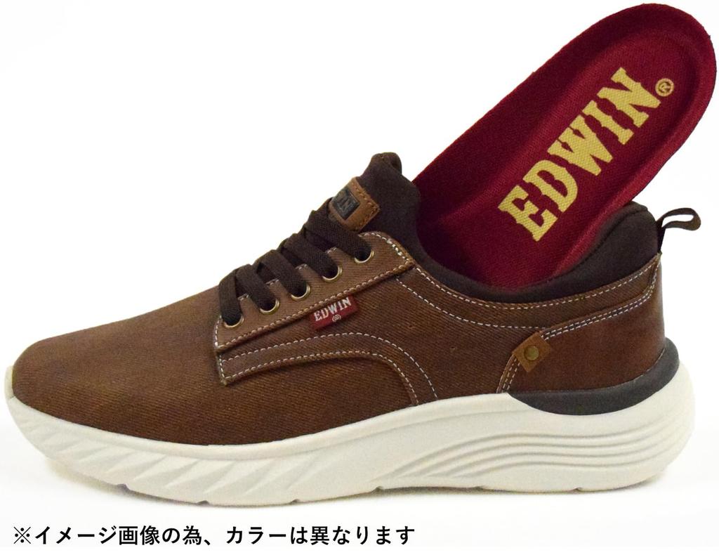 Широкие пушистые см 3E [Edwin] Кроссовки, Стильные, Простые, Повседневные, Легкие, 3, Амортизирующие, Эластичные, Мужские, Черные, 25.0