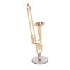 Dollhouse Trombone Model Simulation Brass Gold Plated Miniature Dollhouse Instruments Model for