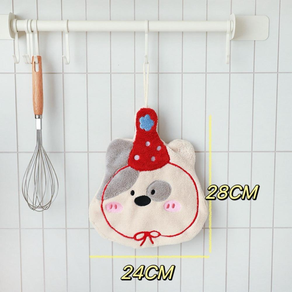 Kitchen Bathroom Small Towels Embroidered Puppy Hanging Towel Durable Hand Towel