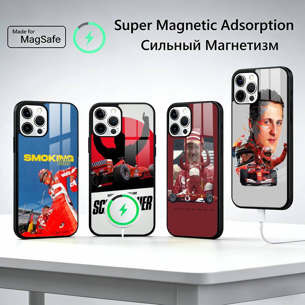Racer Michael S-Schumacher For Magsafe Phone Case for iPhone 17 16 15 14 13 12 11 Series Wireless Charging