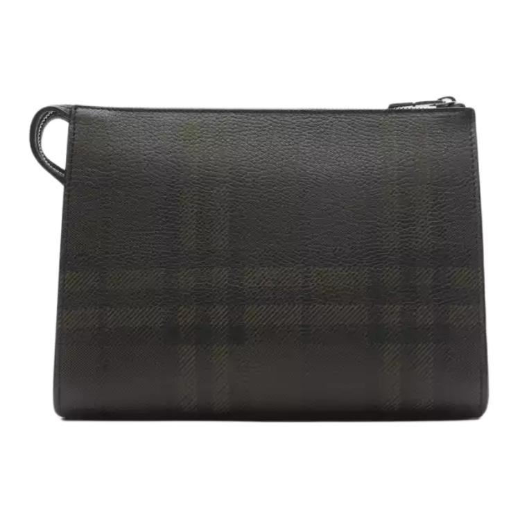 Burberry Классический кожаный клатч с логотипом Мужской клатч Сланцевый 81029461