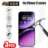 3 шт. Сверхпрозрачное закаленное стекло для iPhone 17 16 15 14 Pro Max 16 15 14 Plus Защитная пленка для экрана для iPhone 13 12 11 Pro XR XS Max