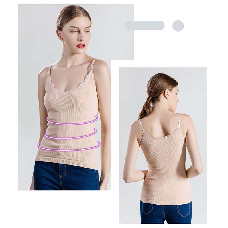 Thermal Undershirt Female Thickened Padded Fit Slim Winter Undershirt Sling Bottoming Shirt Chest Warm Underwear V-neck