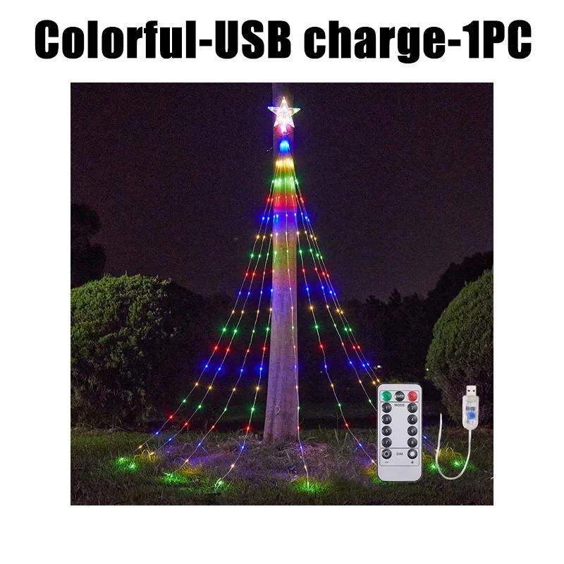 3M 288LED Star Waterfall Lights с 8 режимами питания от USB и дистанционным управлением Кемпинговый светильник для дома и улицы Рождественские гирлянды