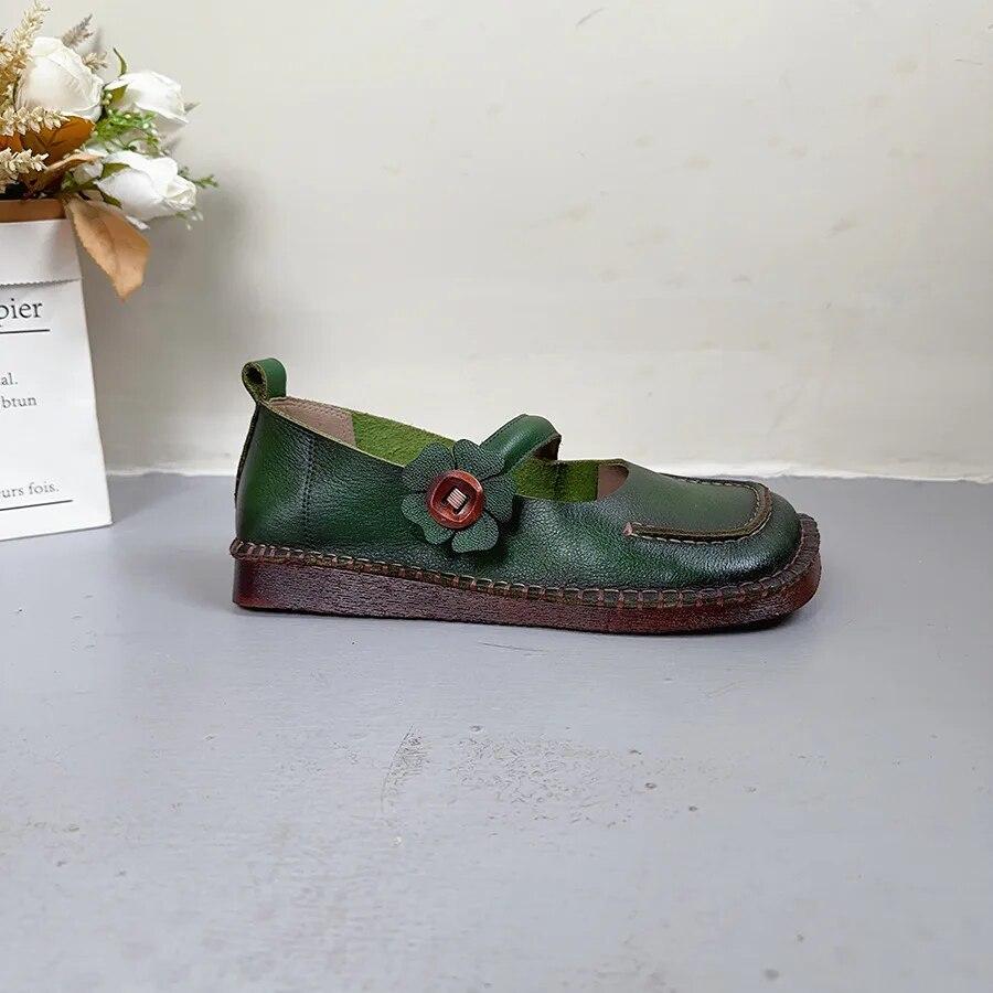 Johnature Однотонные туфли на плоской подошве из натуральной кожи с квадратным носком, универсальные женские туфли без шнуровки из воловьей кожи в стиле ретро