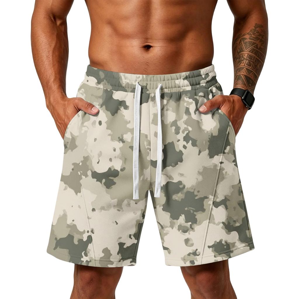Мужские свободные шорты-карго с принтом и карманами для спортзала, тренировок, пляжа