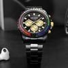 MEGIR Fashion Diamond Inlaid Rainbow Dial Watches Waterproof Luminous Calendar Multifunctional Quartz Watches
