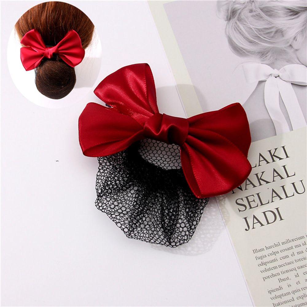 Headwear Satin Hair Clip Korean Bun Snood Hairgrips Cover Net Ponytail Clip Women Spring Clips