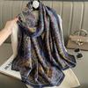 Long Silk-feeling Scarf Korean Style Printed Fashionable Shawl Retro Pattern Luxury Women's Headscarf Gifts for Lady  90*180cm