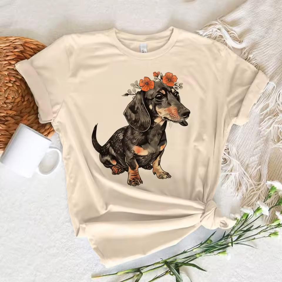 Dachshund Tee women funny summer T shirt female designer graphic harajuku clothes