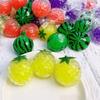Bead Filled Fruit Squeeze Toy Stress Relief Strawberry Grape Watermelon Pineapple Pinch Sensory Fidget Toy Kids Adults Soft TPR Calming Stress Ball