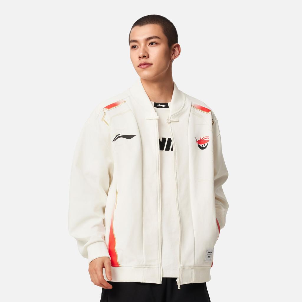 Li Ning X LPL Коллаборация Сращенная Молния Дышащая Универсальная Свободная Куртка Унисекс куртки Молочно-белый AFDU733-1
