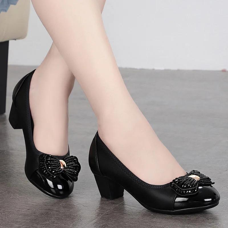 Женские модные туфли с острым носком и завязкой-бабочкой темно-синего цвета на высоком каблуке, женские повседневные туфли-лодочки цвета сладкого вина, черного цвета на высоком каблуке Salto Alto G5750